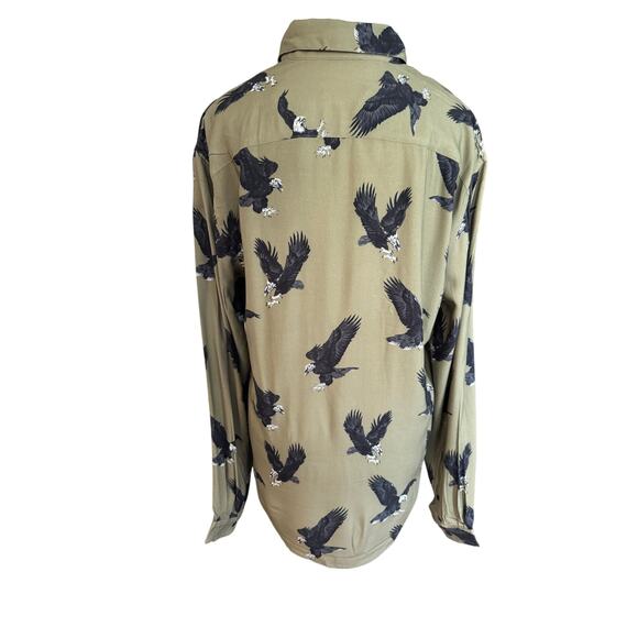 The Kooples Flying Eagles Button-Down Unisex Shirt 100% Viscose Size Small NWT - Picture 2 of 6